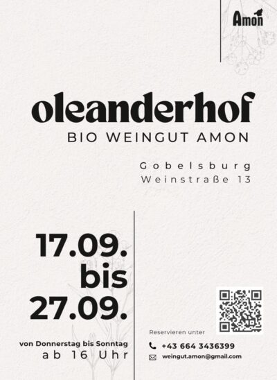 Oleanderhof Öffnungszeiten 17.09 bis 27.09.2026